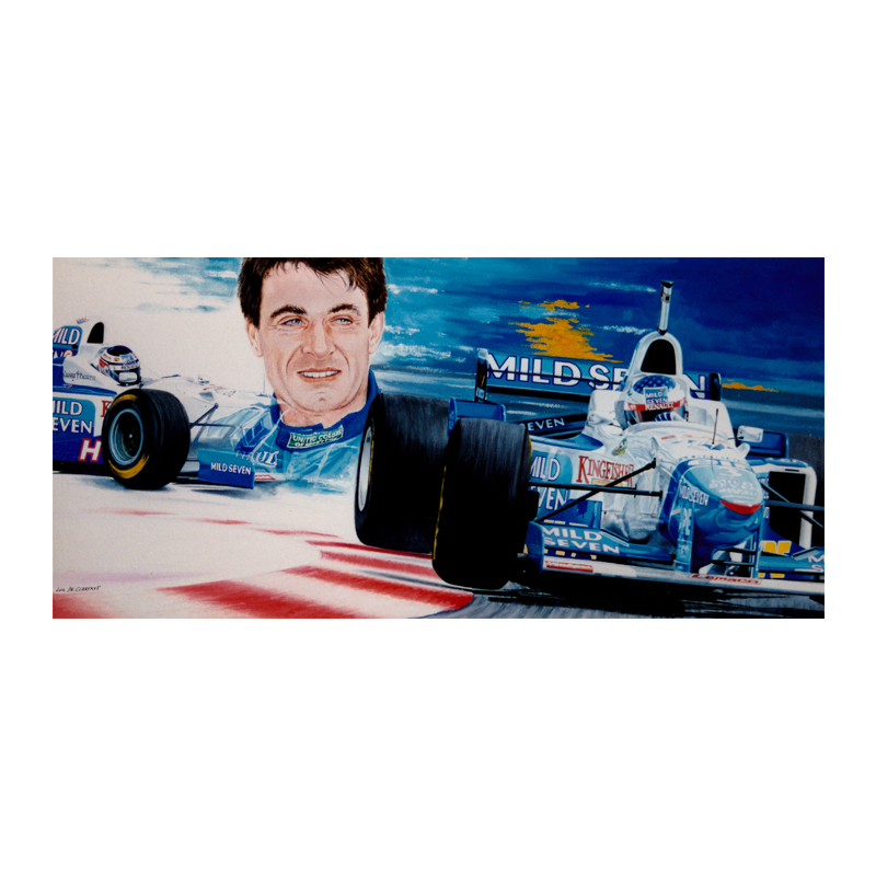 Illustration évoquant Jean Alesi sur la F1 Benetton